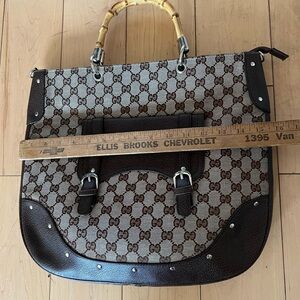 Gucci Monogram Brown and Cream Tote